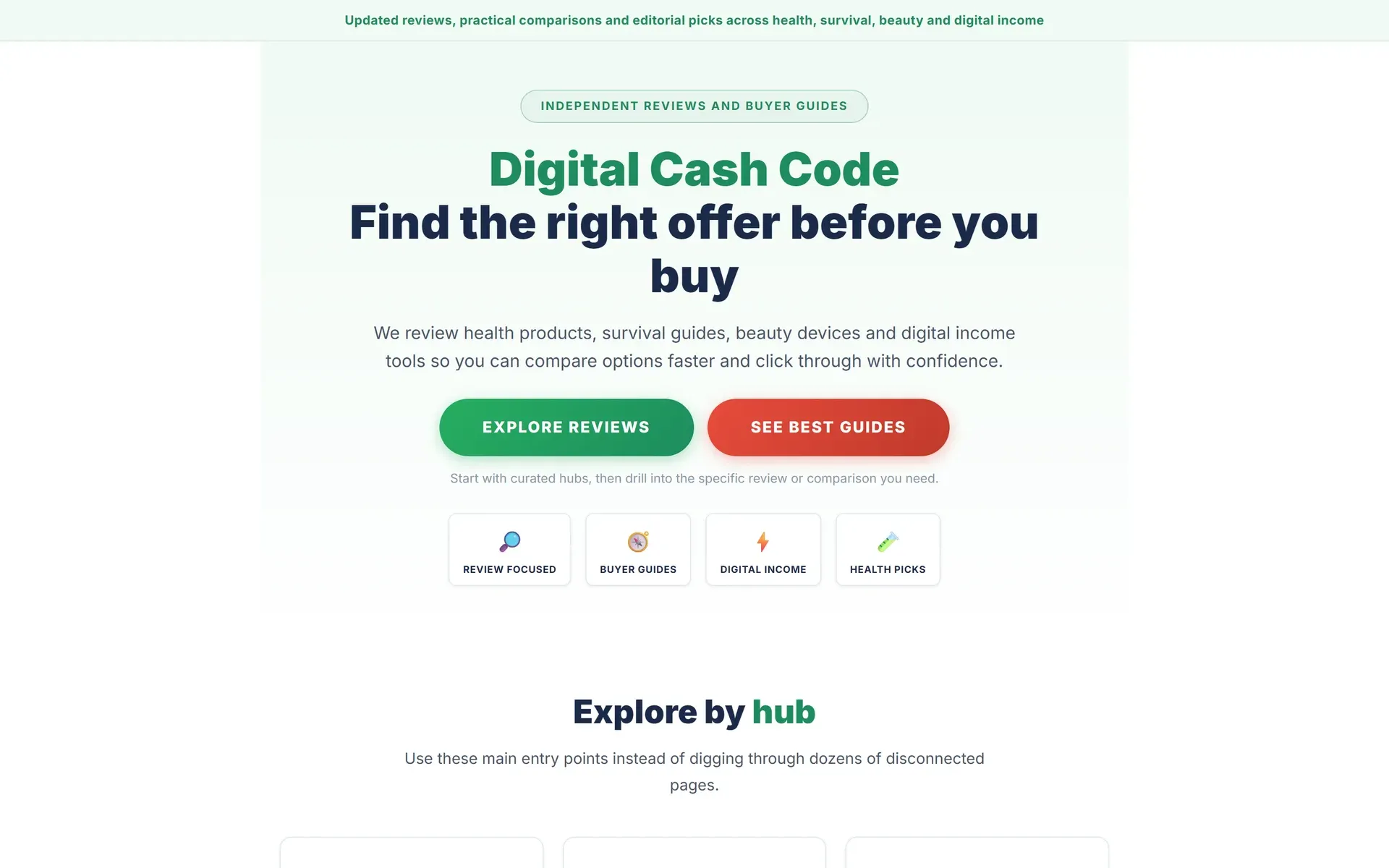 Digital Cash Code — Editorial · SEO architecture