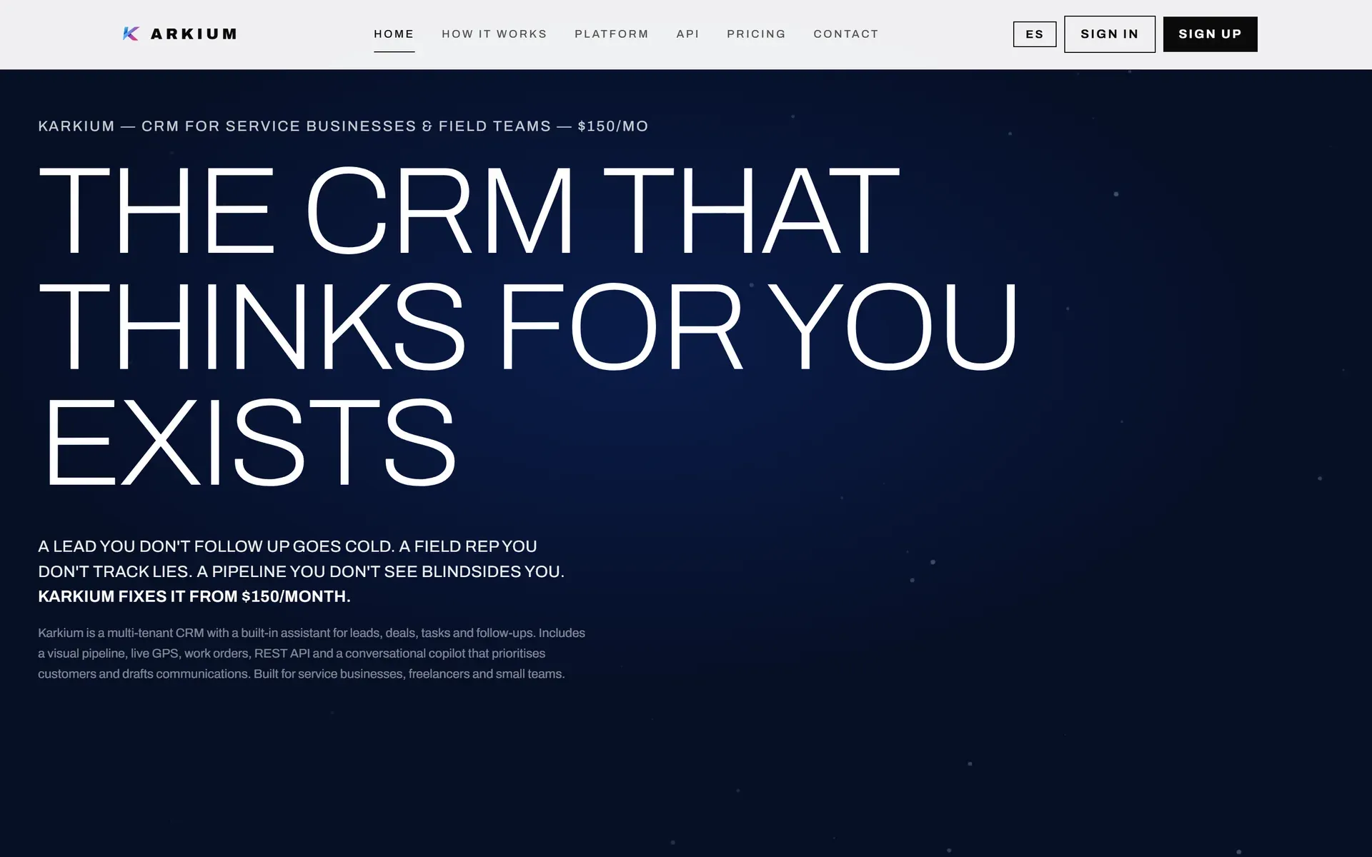 Karkium — SaaS · CRM platform
